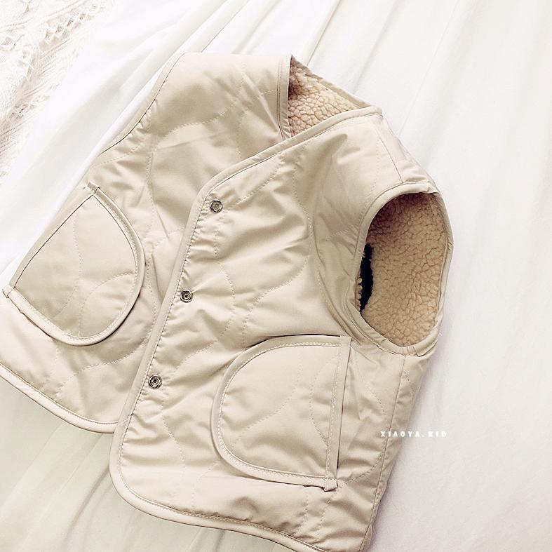 Áo Khoác Không Tay Hai Mặt Bằng Vải Cotton Thời Trang Thu Đông Hàn Quốc Mới Cho Bé Gái