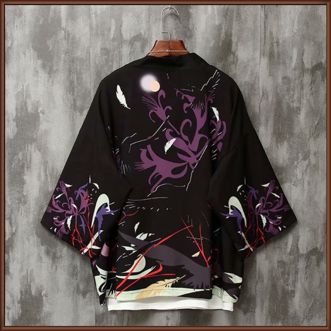 Áo Khoác Đi Biển Tay Ngắn In Họa Tiết Phong Cách Nhật Bản Thời Trang Cho Nam