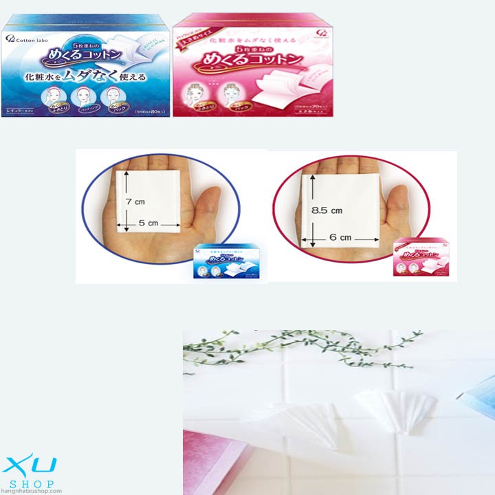 Bông Layer Cotton Labo 5 lớp kích thước 5x7 và 8.5x6cm  (Nhật nội địa). | BigBuy360 - bigbuy360.vn
