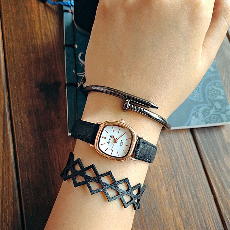 Đồng Hồ Nữ tay phụ nữ nhỏ vuông thời trang Quartz Đồng hồ da Quà tặng | BigBuy360 - bigbuy360.vn
