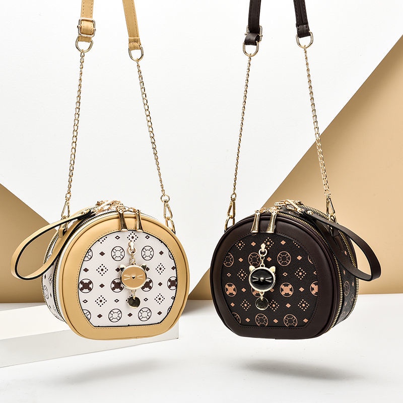 Túi Đeo Vai Hình Tròn Nhỏ In Họa Tiết Thời Trang 2022 Cho Nữ