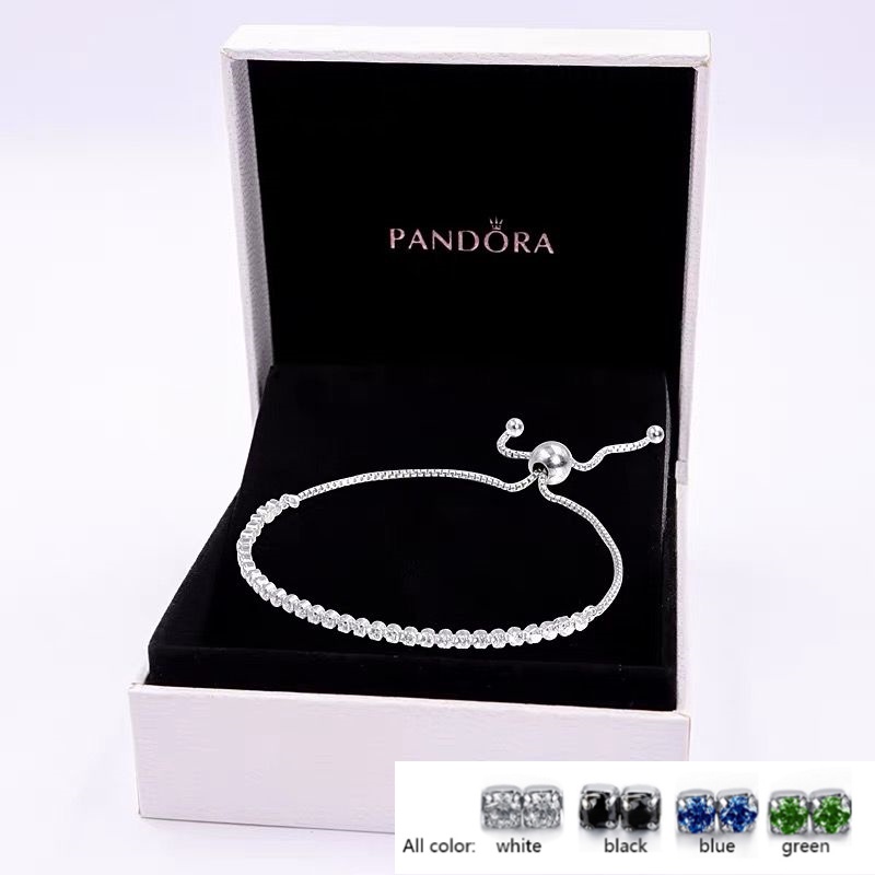Vòng Tay Pandora Mạ Bạc 925 Đính Đá Zircon Thời Trang Cho Nữ