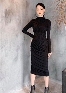 Váy body nhún siêu tôn dáng