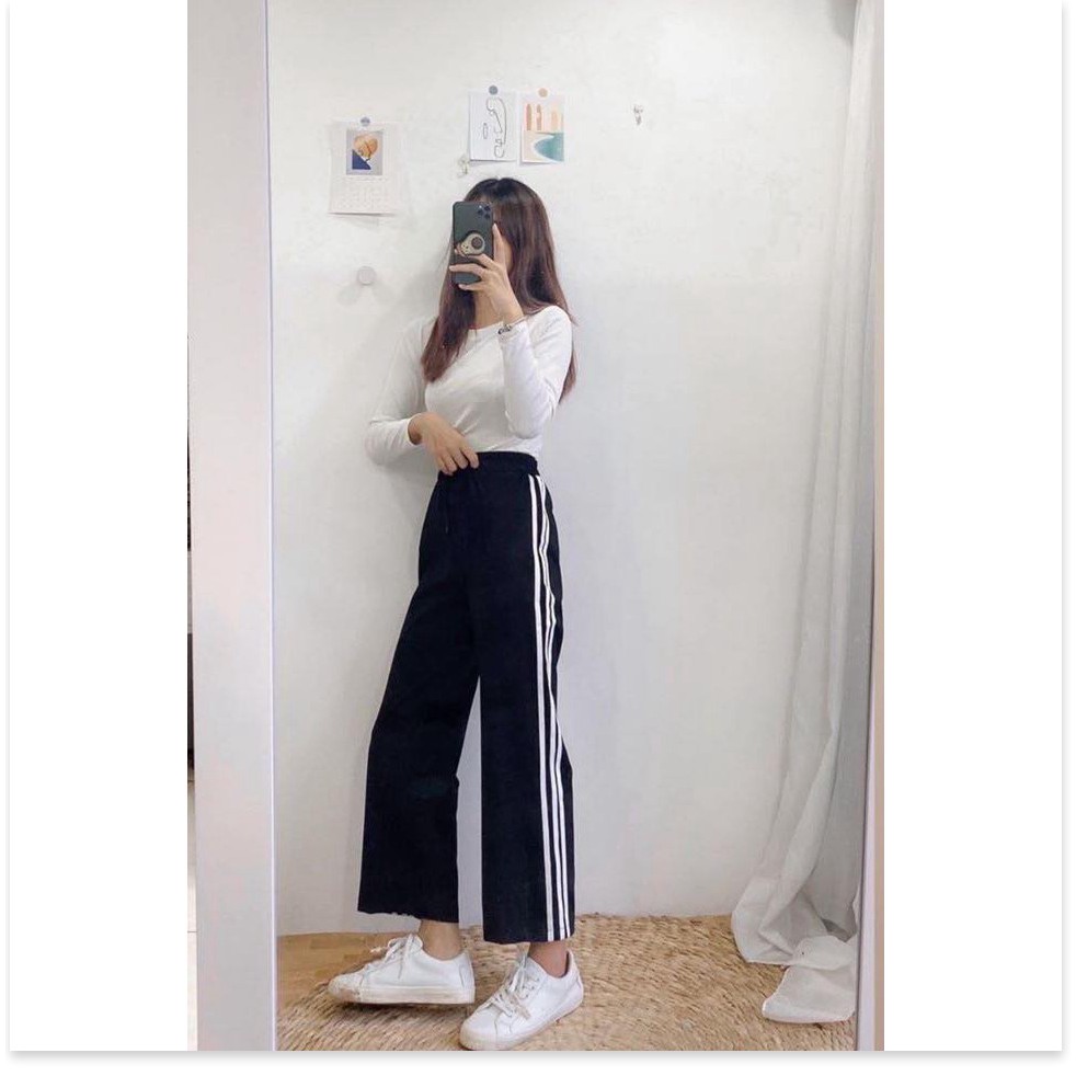 Quần Culottes 3 Sọc Ống Rộng 🦋 Quần Suông Unisex Nam Nữ Siêu Đẹp 🦋