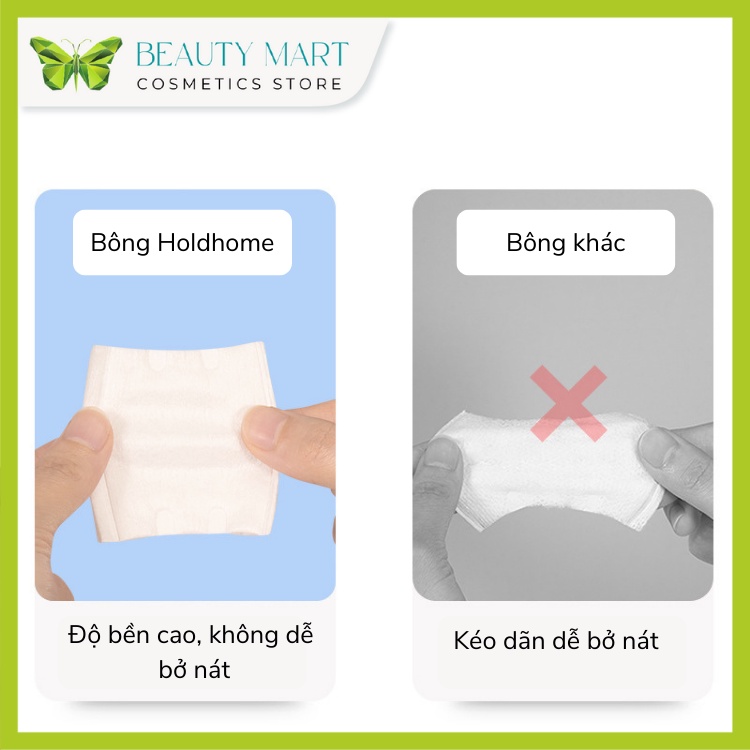 Hộp bông tẩy trang Holdhome 20 miếng chất liệu cotton