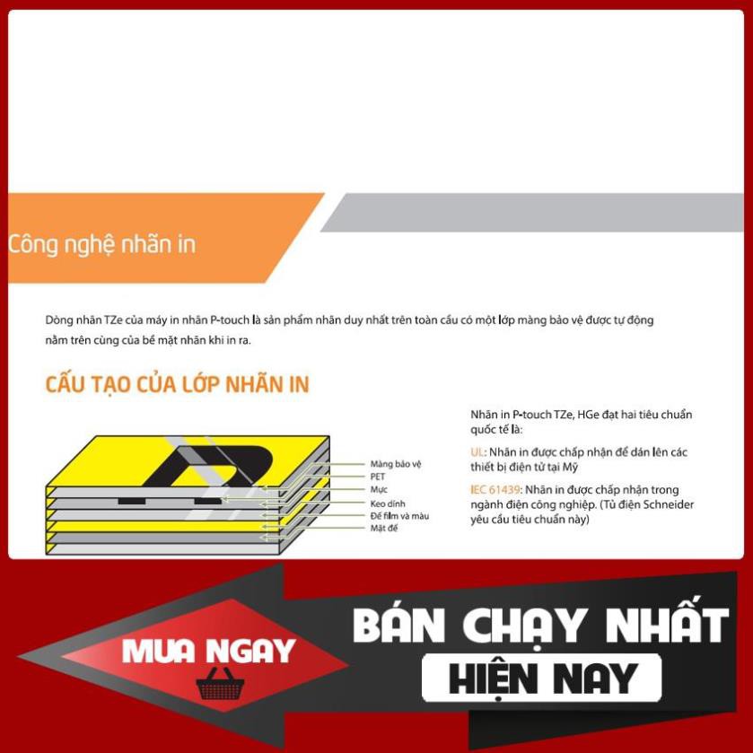 Băng giấy in nhãn Brother TZe-231 (12mm) - Chính hãng