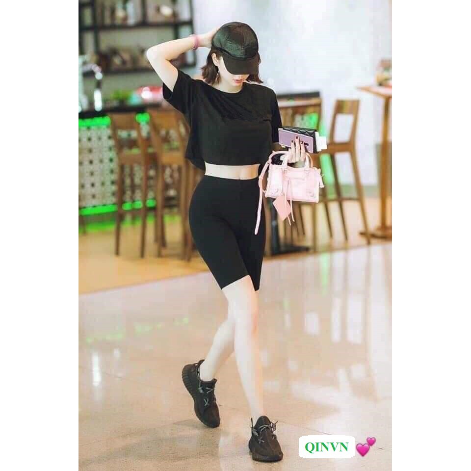 Quần legging lửng đùi quần ngố thái form ôm co giãn nâng mông | BigBuy360 - bigbuy360.vn