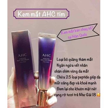 Kem Mắt AHC Ultimate Real Eye Cream For Face Phiên Bản Mới Nhất Tuýp Tím