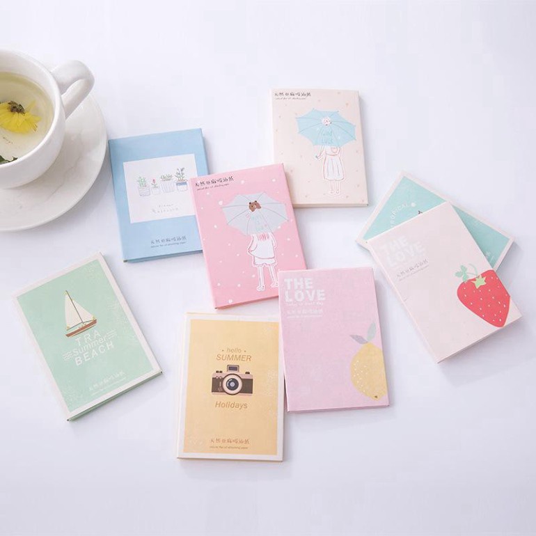 Hộp giấy thấm dầu phong cách Hàn Quốc giúp làm sạch da mặt, tiện lợi đáng yêu