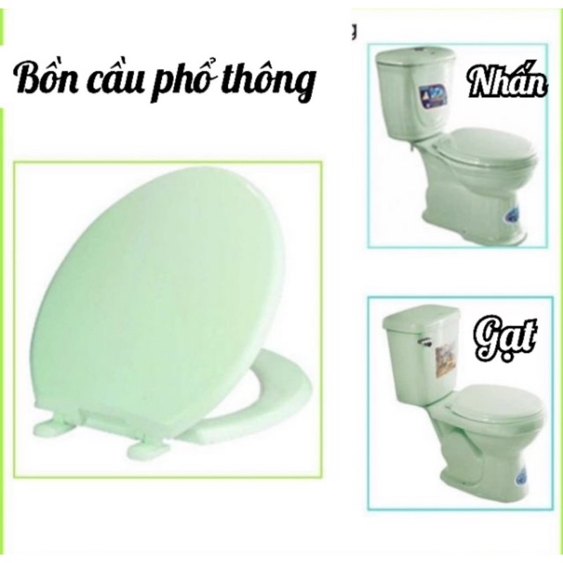 Nắp Bồn Cầu Nhựa Gia Thành màu trắng, màu xanh biển, màu xanh ngọc (loại thông dụng) loại dày 1kg