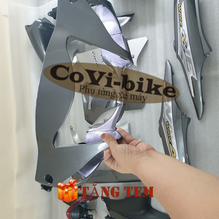 Bộ dàn áo Màu Ghi cho xe Wave RS - Anpha - S100 đời 2006 đến 2016  Cụm pha đèn xe Wave Rs - SPB-DGRS