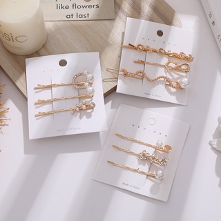 Set 3 kẹp tóc iFIT bằng kim loại đính ngọc trai