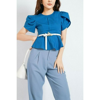 Áo peplum tay cánh hồng
