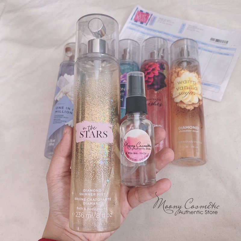 ( Body Mist Auth )Xịt thơm toàn thân body mist Bath and Body Work 10ml