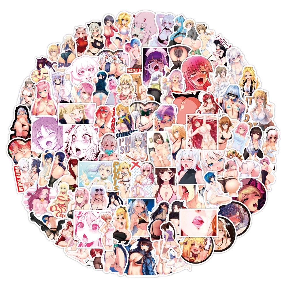 Sticker sexy girl anime siêu hot sẵn keo dùng dán đàn guitar, trang trí phòng ngủ, dán bình nước, dán laptop,...