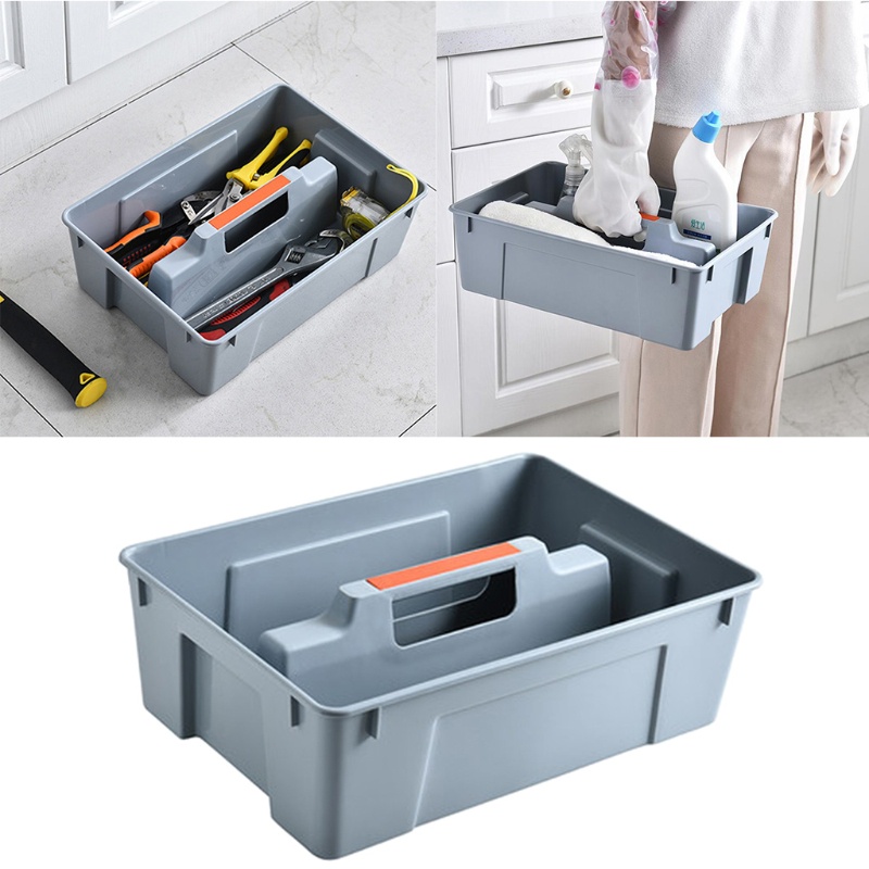 Hộp Đựng Dụng Cụ 2 Ngăn Bằng Nhựa Cứng Có Tay Cầm Cho Phòng Khách Nhà Bếp