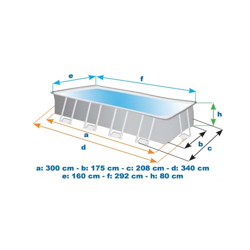 Bể bơi khung kim loại chịu lực 300x175x80 cm INTEX 26784 - Kèm máy lọc, cầu thang