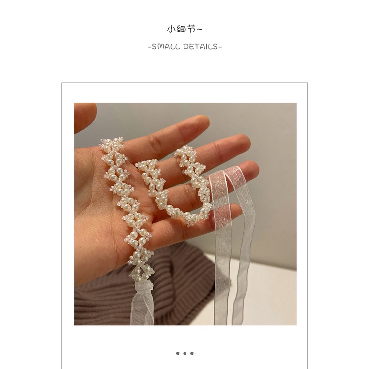 Bờm Tóc Tết Dây Hoạ Tiết Hoa Nhí Dễ Thương Năng Động Cho Nữ