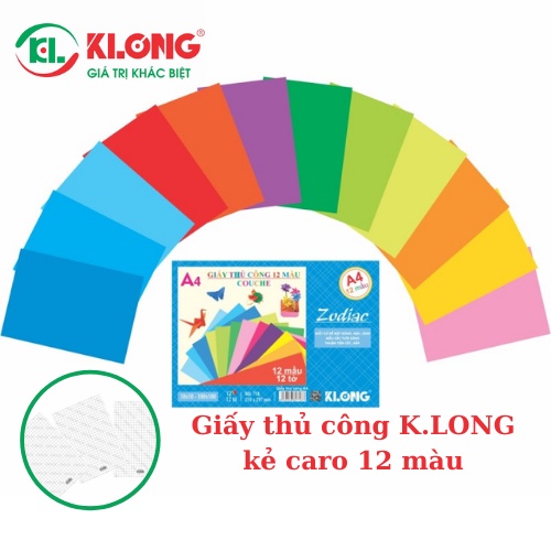 Giấy thủ công học sinh nhiều màu loại Decal dính/ Kẻ caro