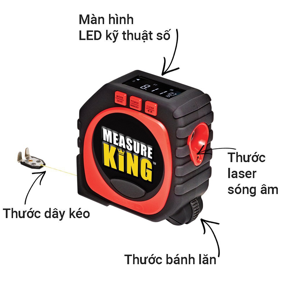 Thước Đo Laser, Thước Đo Laser Kĩ Thuật Số Đa Năng MEASURE KING Mới 3In 1