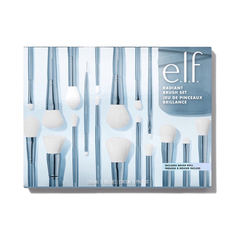 Bộ cọ e.l.f Elf elf radiant brush set màu xanh dương xinh xắn siêu đẹp