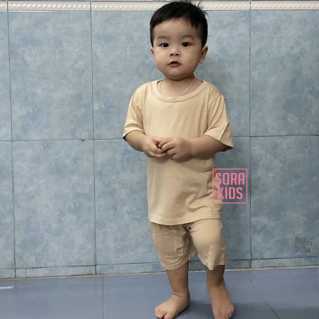 đồ bộ bé trai, bé gái Minky Mom vải thun lạnh, bộ cộc tay cho bé mặc nhà mùa hè từ 9kg-18kg