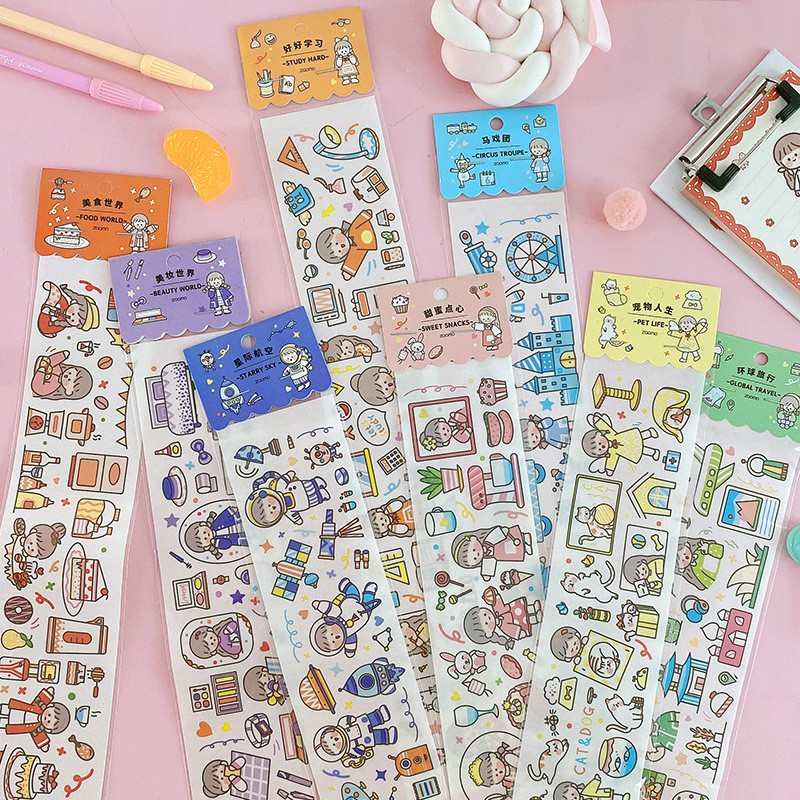 Sticker dài siêu đáng yêu phong cách Hàn Quốc S16 Taro Stationery