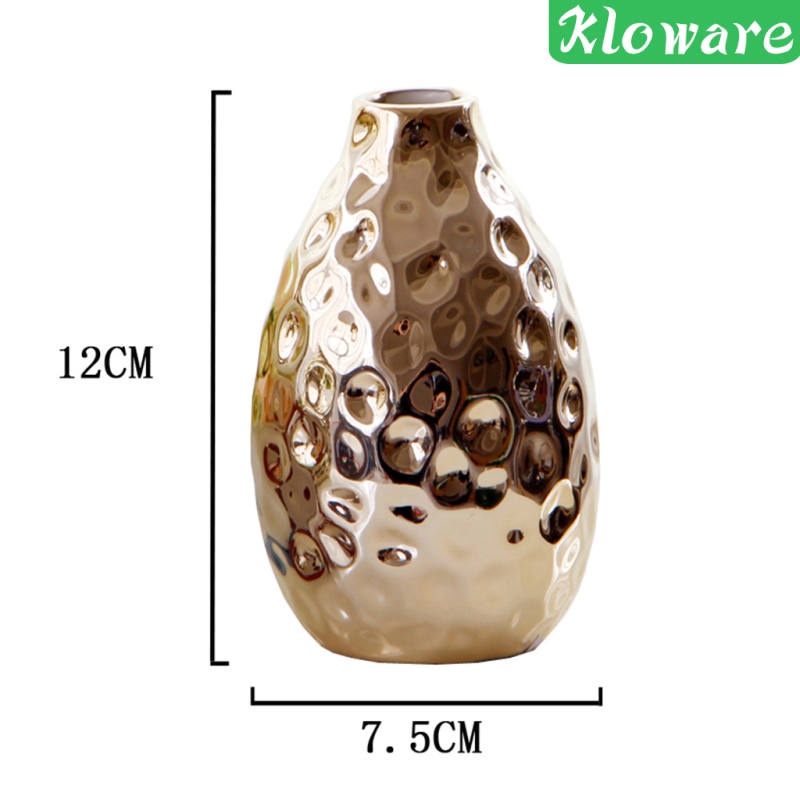 Bình Hoa Bằng Gốm Sứ Màu Vàng Đồng Sang Trọng Dùng Trang Trí Bàn Phong Cách 1