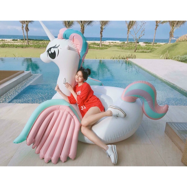 Phao Bơi Pony Người Lớn Khổng Lồ Kèm Bơm Điện + Phao Mini