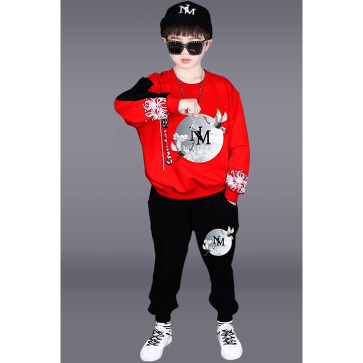 Quần Áo Bé Trai Thu Đông Habi Fashion HB2217 Họa Tiết Thiên Thần Cho Bé 16-40KG