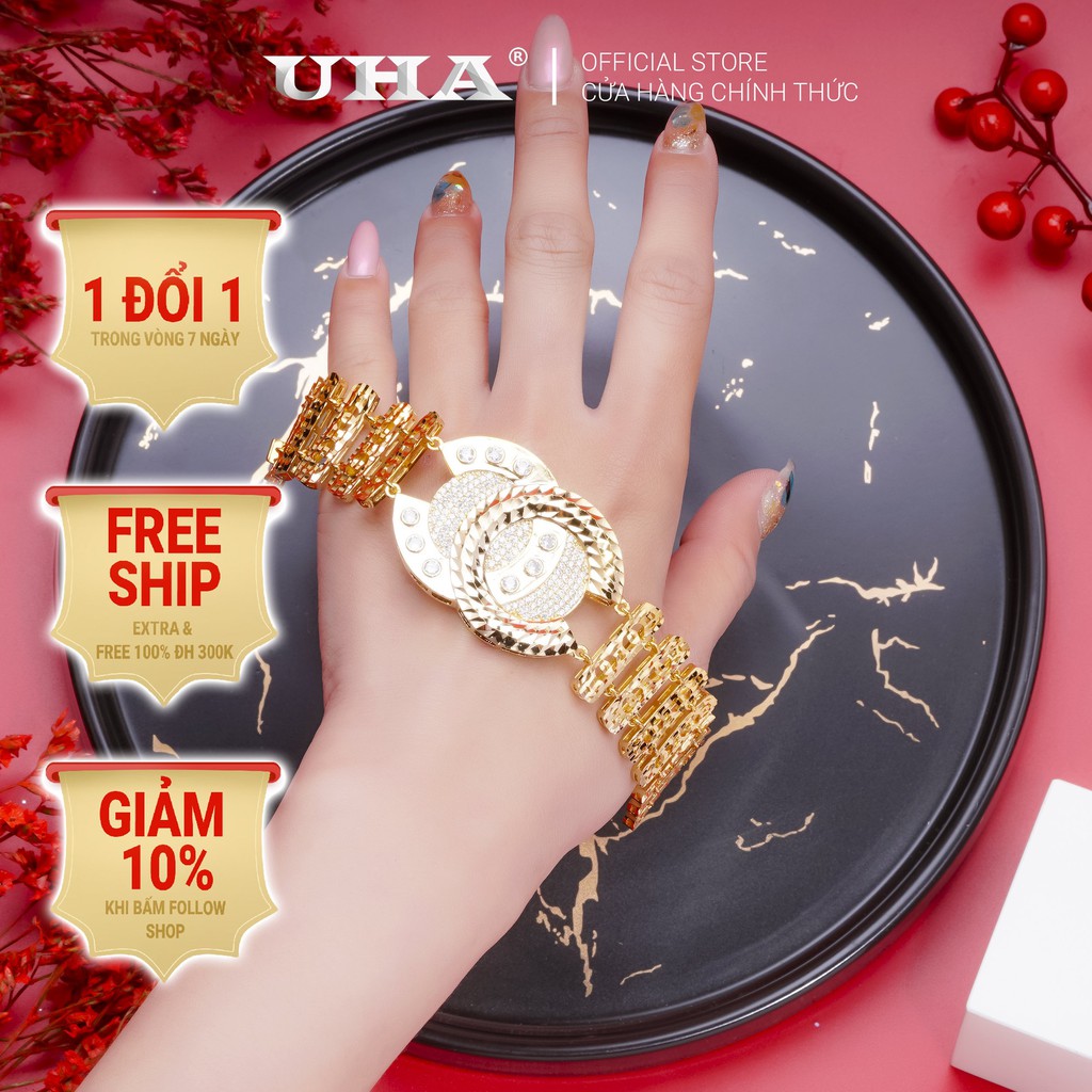 Lắc Tay Nữ Mạ Vàng 18k Sang Trọng UHA L3782113A-345