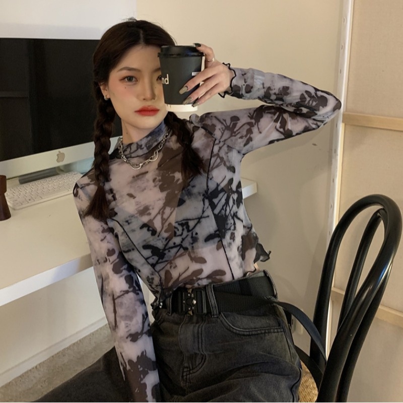 Áo croptop giữ nhiệt thu đông họa tiết thời trang Becky