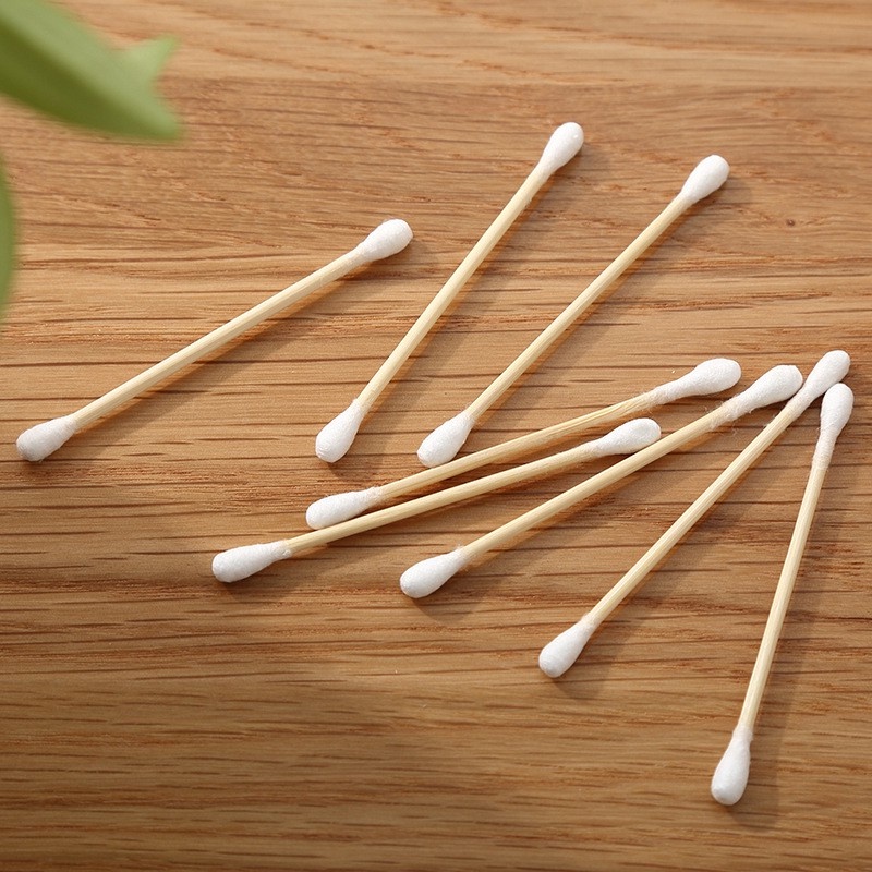 Bộ 100 Tăm Bông 100% Cotton Mềm Mại Dùng Để Vệ Sinh Tai Khi Trang Điểm