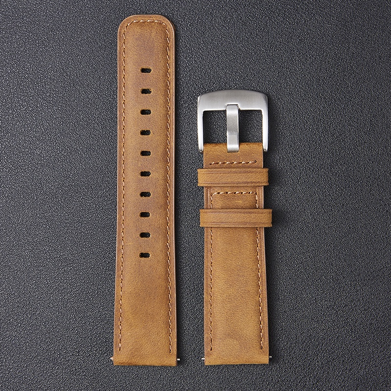 Dây Đeo Đồng Hồ Bằng Da 20mm 22mm Phong Cách Retro Cho Nam Nữ