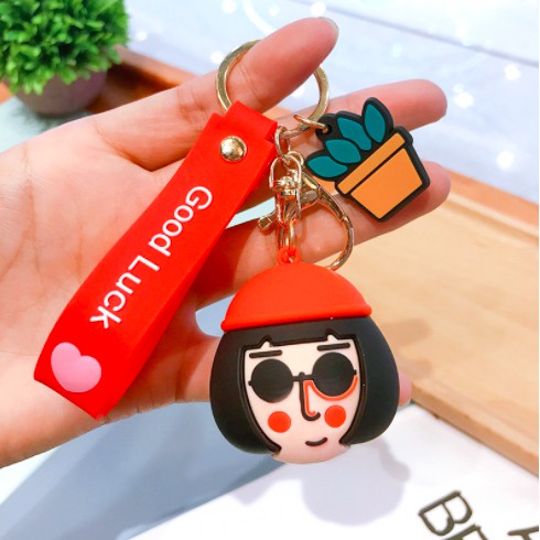 Móc khóa đôi cute dễ thương dùng làm quà tặng, dây treo balo túi xách ví cầm tay - Rap