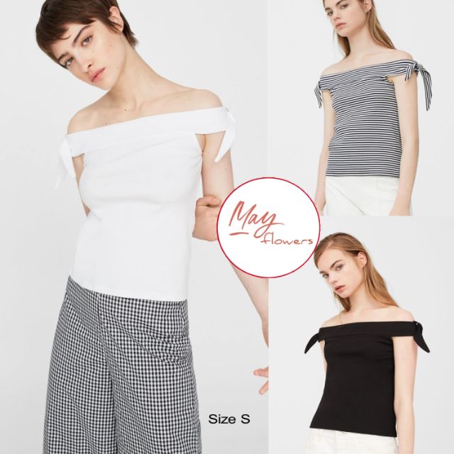 Áo trễ vai Mango outlet authentic vợt sale