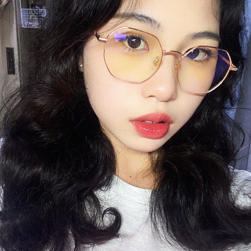 (KIQI-FASHION) COD Mắt Kính Gọng Vuông Bằng Kim Loại Chống Ánh Sáng Xanh Thời Trang Cho Nam Và Nữ