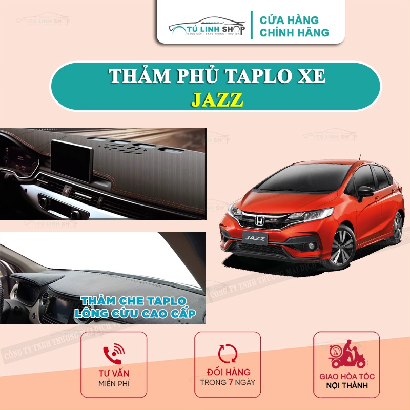 Thảm taplo HONDA JAZZ bằng lông Cừu 3 lớp hoặc Da Cacbon