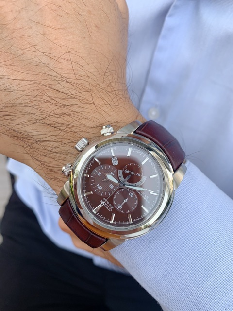 Đồng hồ nam dây da Citizen AT0550-11X Eco-drive 6 kim Chronograph chính hãng | BigBuy360 - bigbuy360.vn