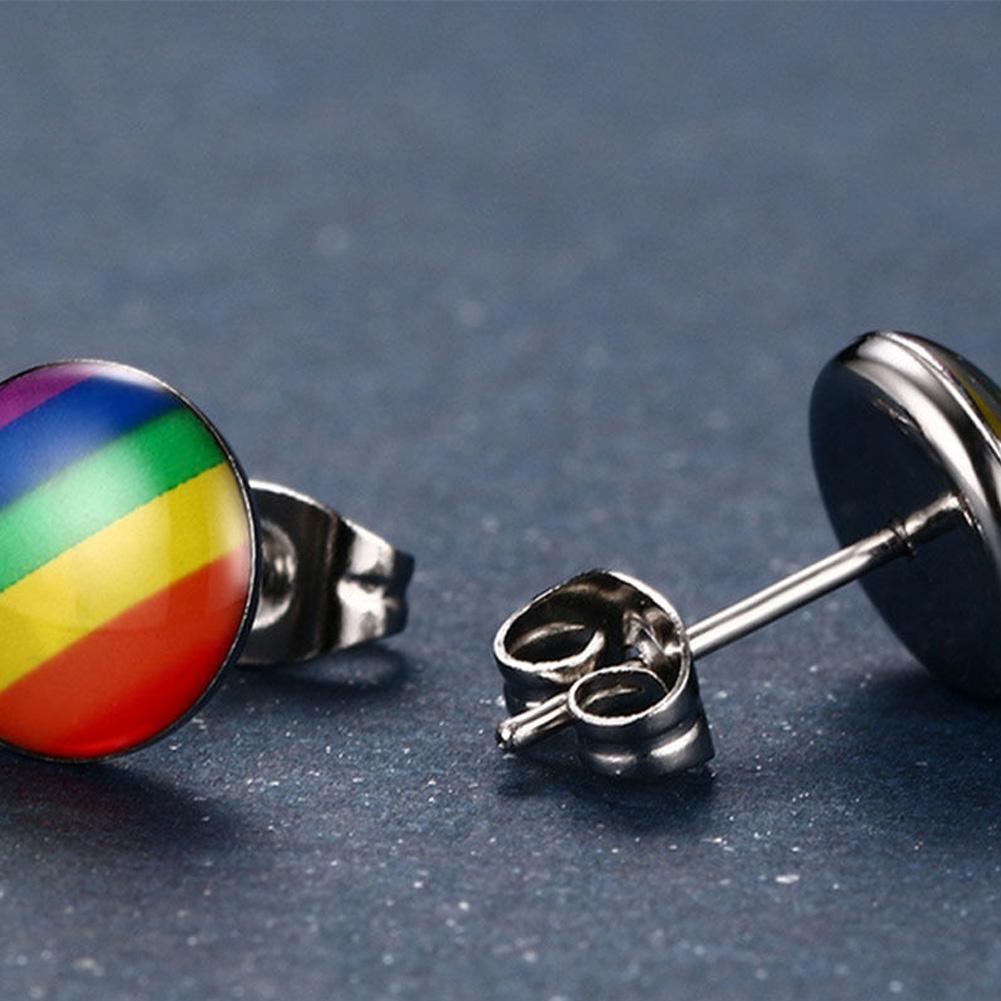 Hw Khuyên Tai Cầu Vồng LGBT Bằng Thép Không Gỉ Thời Trang