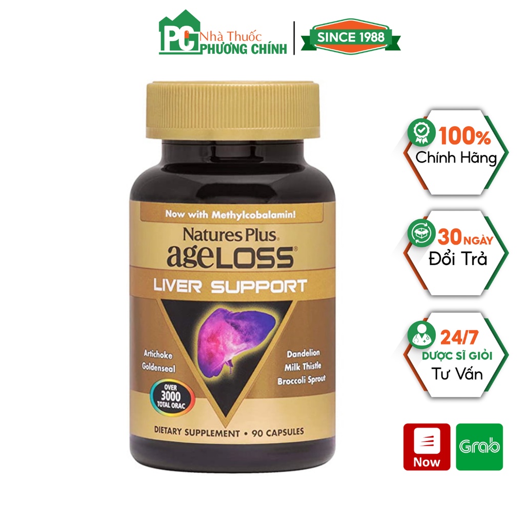 Viên Uống Giải Độc Gan, Hạ Men Gan Ageloss Liver Support Giúp Thải Độc, Làm Mát Gan, Tăng Cường Chức Năng Gan
