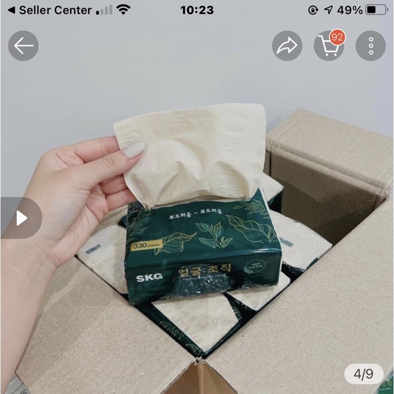 [1 GÓI] Khăn giấy Gấu trúc trà xanh Hàn Quốc siêu dai, không tẩy trắng