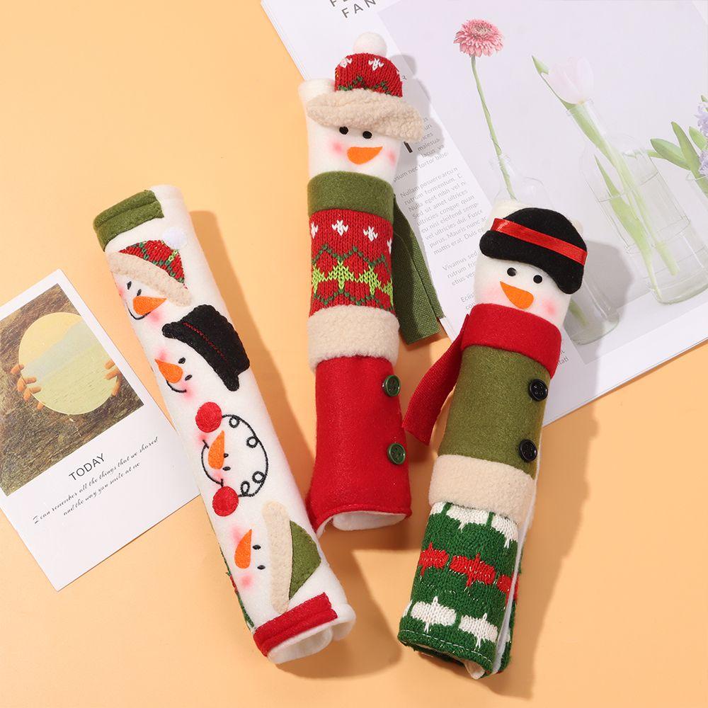 Set 3 Tấm Bọc Tay Nắm Cửa Tủ Lạnh Trang Trí Giáng Sinh