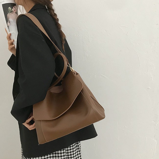 Túi đeo chéo da dáng hộp phong cách vintage tặng kèm dây đeo chéo