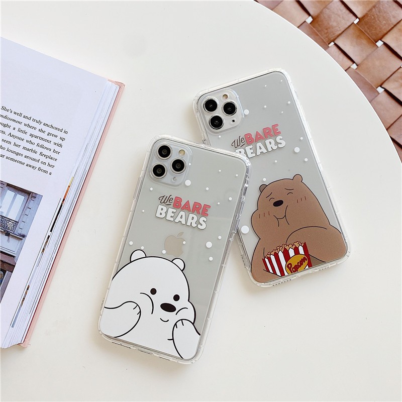 Ốp Lưng Case Iphone Gấu Ba Màu Siêu Trong Không Ngả Màu 7g/8g/7Plus/8Plus/X/Xs/Xsmax/Xr/11/11Pro/11Promax/12/12pr