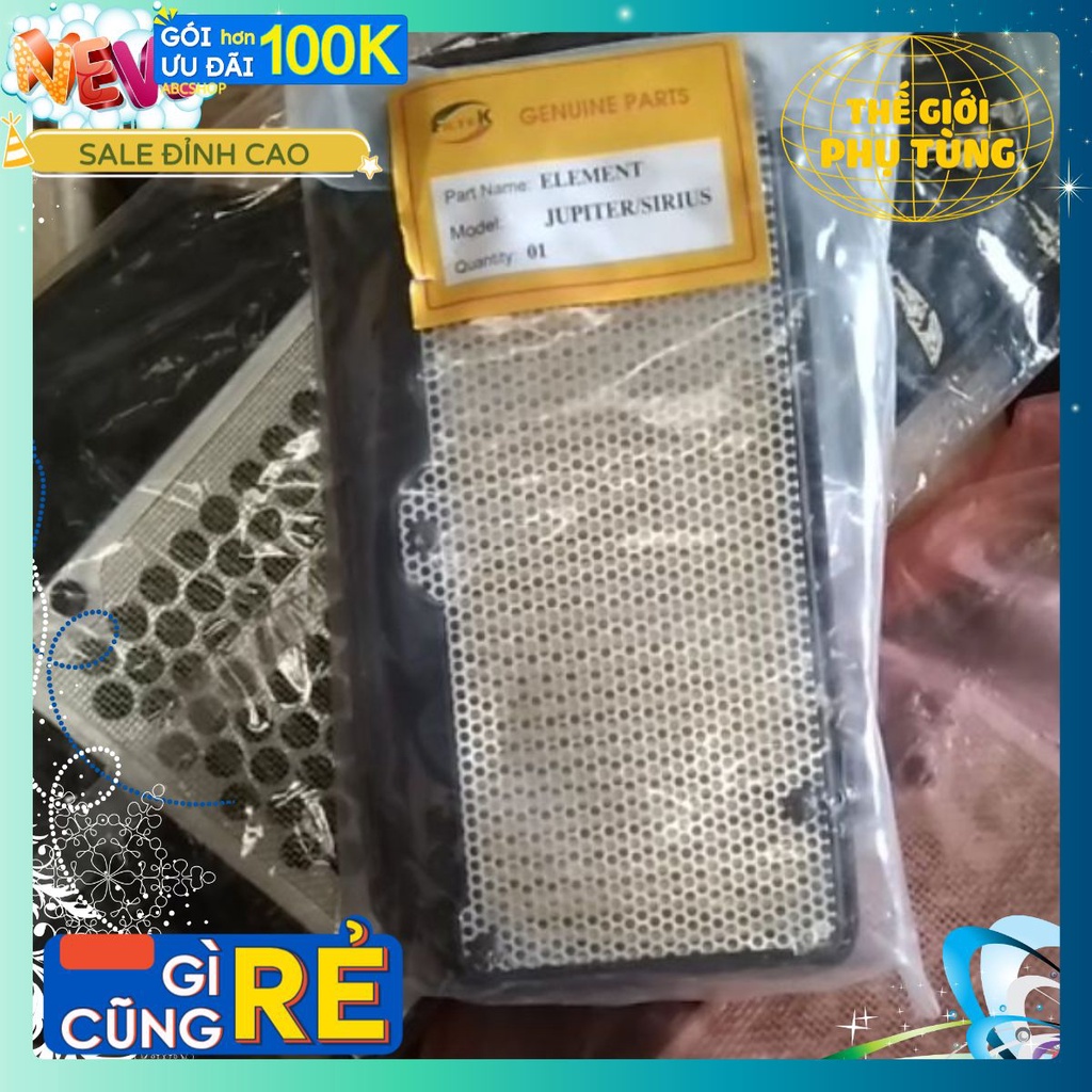 Lọc gió Jupiter V R MX xăng cơ, Sirius R V RC RL xăng cơ ( lọc khí cho xe máy Yamaha