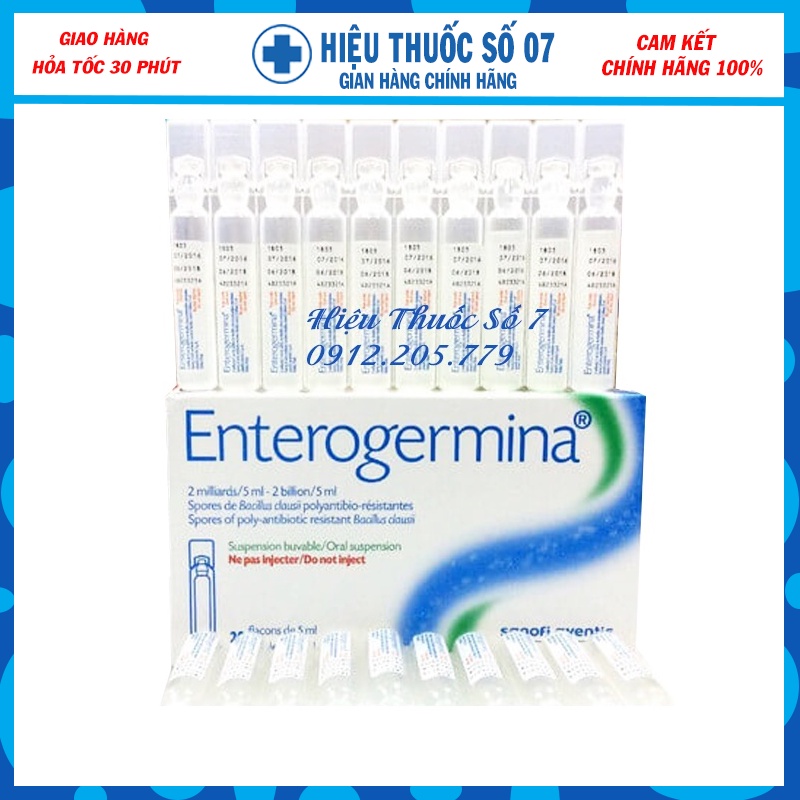Men vi sinh Enterogermina Sanofi hộp 20 ống men vi sinh đường ruột