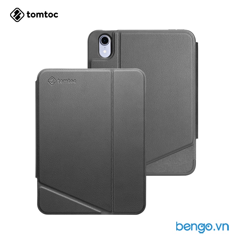 Bao Da iPad Mini 6 8.3" Tomtoc  Vertical Case Có Ngăn Đựng Bút Dựng Đa Góc