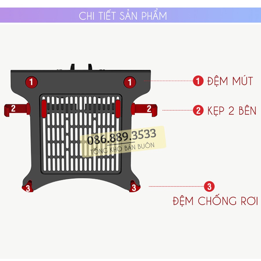 Giá đỡ kẹp LAPTOP, Macbook DA1 10 - 15.6 Inch  - Kệ Để MÁY TÍNH BẢNG , IPAD - Lắp Cùng Giá Treo Màn Hình Máy Tính