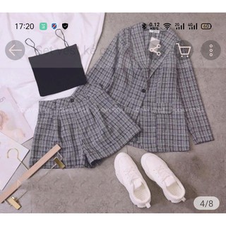 Set vest kẻ caro cao cấp